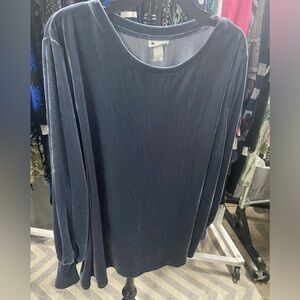 Ava & VIV Blue Grey Velvet Shirt 3x